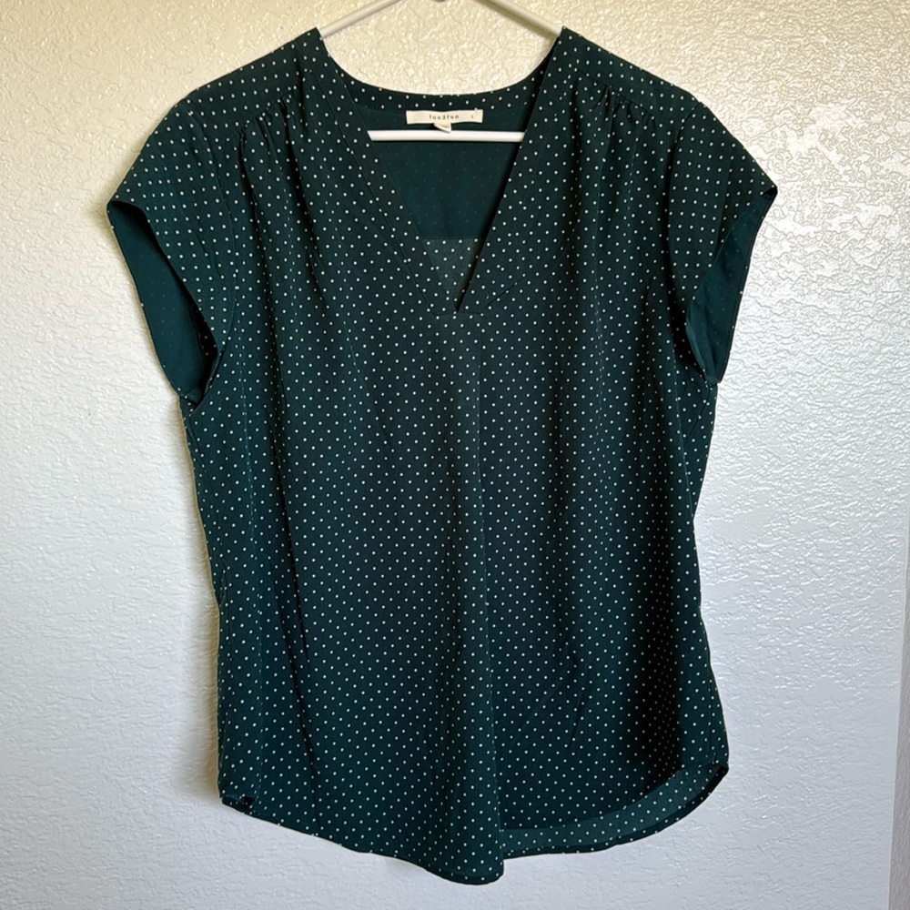 Green polkadot Top L